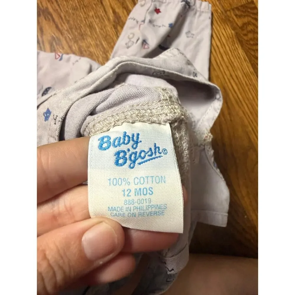 Vintage Oshkosh B'gosh Baby B'Gosh Happy Sailing Overalls 12mo